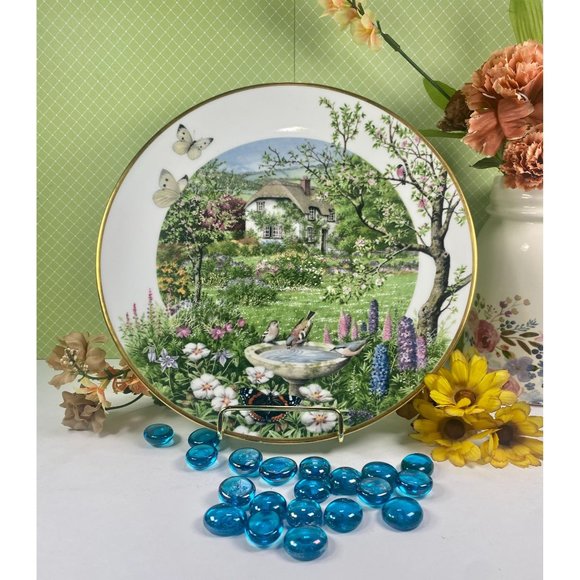 Franklin porcelain plate by Peter Banett, made in England, blue 9 1/4", Limited - Picture 1 of 17